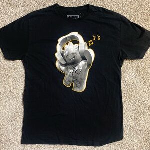 LEGO Marvel Super Heroes 2 Groot Headphones Graphic T-Shirt Mens Large Black